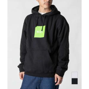 ハフ HUF PF00465 パーカー メンズ トップス スウェット フード フーディ ESSENT.BOX LOGO P/O HOODIE ブラック アスレチックヘザー S M L XL｜u-stream