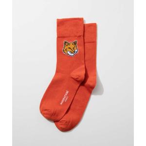 メゾンキツネ MAISON KITSUNE LM06401KT0010 靴下 FOX HEAD SOCKS メンズ ファッション小物 フォックスヘッド ソックス シンプル ロゴ コットン くつ下｜u-stream