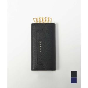 マルニ MARNI PCMO0017U0 LV520 キーケース メンズ レディース ファッション小物 レザー 6連 キーホルダー キーリング コンパクト スマートキー 革 ネイビー｜U-STREAM