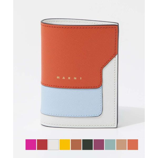 マルニ MARNI 二つ折り財布 PFMOQ14U13 LV520 レディース 財布 サフィアーノカ...