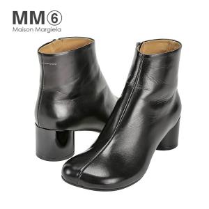 エムエム6 メゾンマルジェラ MM6 Maison Margiela アンクルブーツ レディース シューズ ヒールブーツ ショート カジュアル レザー 靴 T8013 S59WU0173 PR331｜u-stream