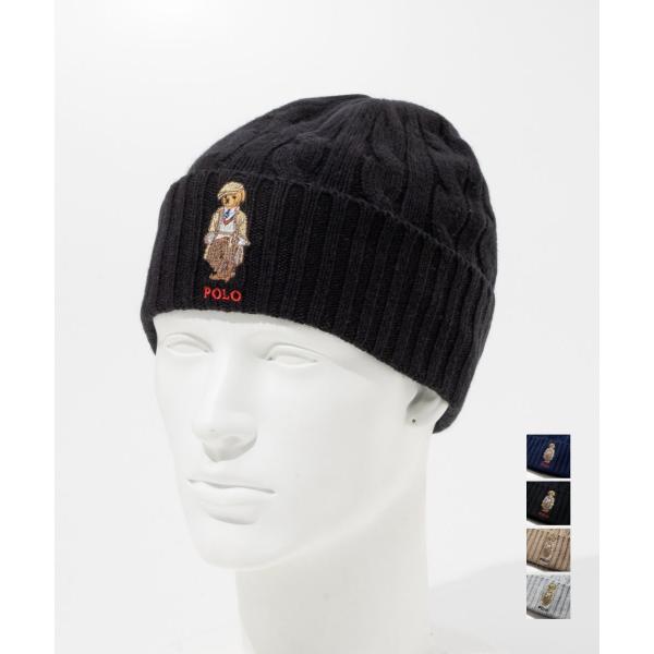 ポロ ラルフ ローレン POLO RALPH LAUREN bear cable beanie ベア...