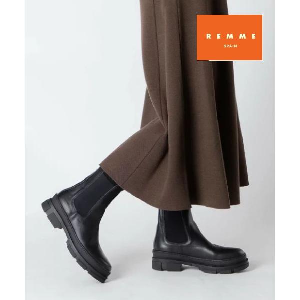 レメ REMME ZH-05177 ブーツ レディース シューズ サイドゴアブーツ レザー 靴 ブラ...