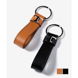 トッズ TOD'S T TIMELESS XAMTSIGA200 F3K UGA Tタイムレス メタル ロゴ レザー キーホルダー メンズ 小物 爆買
