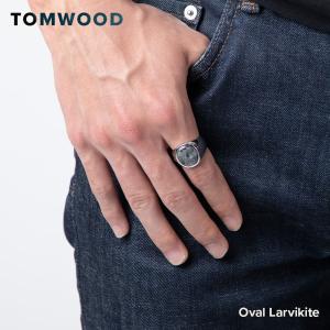 トムウッド TOM WOOD R74IENW01 S925 リング メンズ アクセサリー 指輪 シルバー 925 ジュエリー プレゼント エレガント シンプル OVAL LARVIKITE｜u-stream