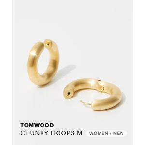 トムウッド TOM WOOD Chunky Hoops Satin Medium Gold ECH10354NA02S925-9K / 100150 チャンキー フープ サテン ミディアム ゴールド メンズ レディース ピアス｜u-stream