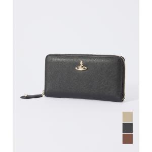 ヴィヴィアンウェストウッド Vivienne Westwood 51050023 L001N 長財布 SAFFIANO CLASSIC ZIP ROUND WALLET レディース 財布 ブラウン ブラック グレー