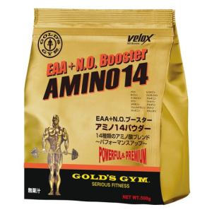 ゴールドジム F4550 アミノ14パウダー【 500g入り 】EAA+N.O.ブースター 必須アミノ酸 velox ヴェロックス BCAA  GoldGym｜u-turn01