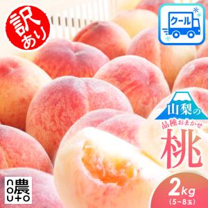 【2026年発送】 桃 もも 山梨 2kg 訳あり フルーツ 果物 momo 送料無料 山梨県 山梨県産 品種お任せ お取り寄せ 産地直送 白桃 あかつき 白鳳 川中島 まどか