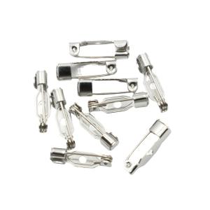 [10個] ブローチピン 17mm 針先が隠れる 貼り付けピン 縫い付け コサージュピン ハンドメイド 手芸 金具 アクセサリー パーツ 安全ピン ブローチ ピン オススメ