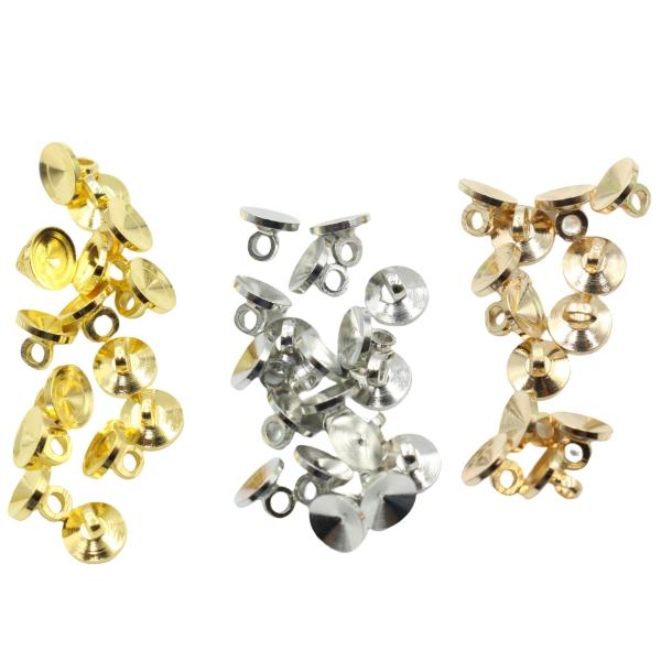 [50個] ヒートン キャップ 金具 6mm 針なし ヒートンキャップ ヒートン金具 アクセサリー ...