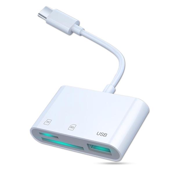 Type-C 3in1 SDカードカメラリーダー USB3.0カメラアダプタ USB OTG変換アダ...