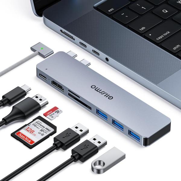 GIISSMO Macbook ハブ Macbook Air Pro 2023 7ポート USB T...