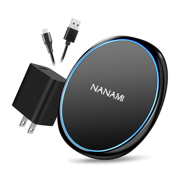 NANAMI ワイヤレス充電器 (QC3.0 急速充電器付き) 置くだけ充電器 セット 7.5W/1...