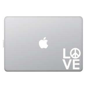 MacBook Air / Pro マックブック ステッカー シール LOVE PEACE ラブ ピース｜uandme