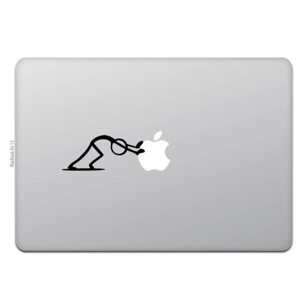 MacBook Air / Pro マックブック ステッカー シール 人 プッシュ PUSH