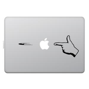 MacBook Air / Pro マックブック ステッカー シール テレビ CM ハンドガン ピストル ビュレット シューティング｜uandme