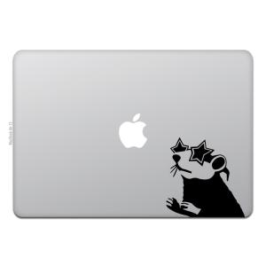 MacBook Air / Pro マックブック ステッカー シール 星 メガネ ラット Star Glasses Rat｜uandme