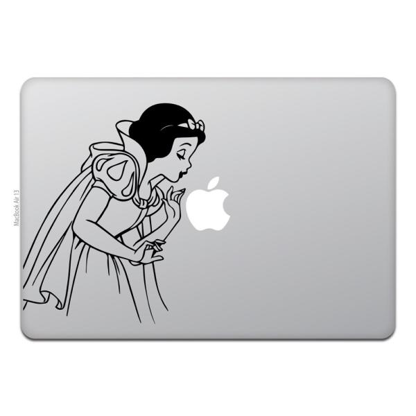MacBook Air / Pro マックブック ステッカー シール 白雪姫  りんごにキスする白雪...
