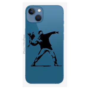 カインドストア iPhone 13 / iPhone アイフォン / アイホン スマホ ステッカー シール バンクシー モロトフ ガイ Banksy Molotov Guy M871｜uandme