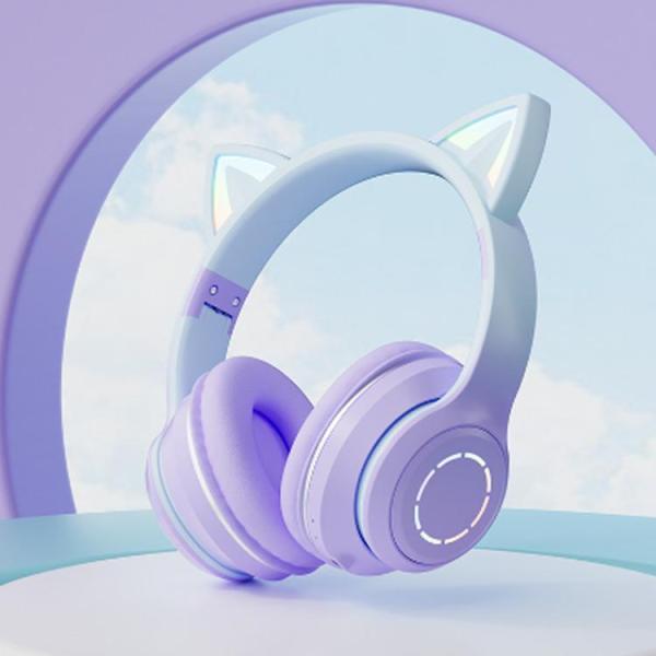 ヘッドホン 猫耳 Bluetooth マイク付き ワイヤレスヘッドホン 大人用 子供用 有線*無線 ...