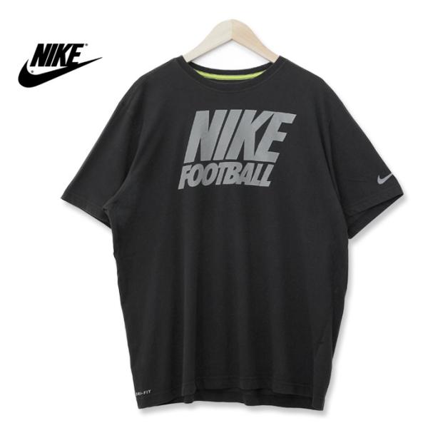 NIKE ナイキ DRI-FIT ドライフィット フットボール スウッシュ ロゴ プリントTシャツ ...