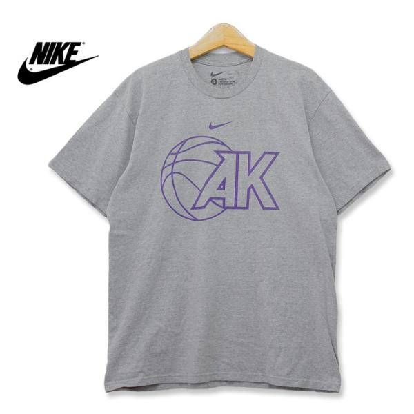 NIKE ナイキ バスケットボール AK プリントTシャツ グレー Lサイズ t180808-9