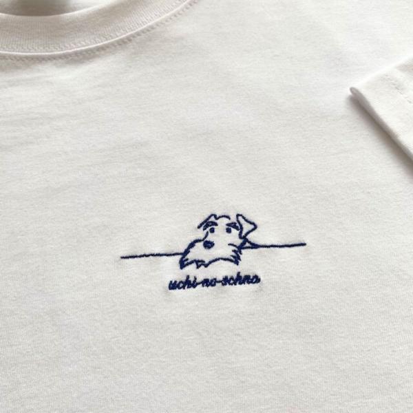 シュナウザー雑貨 tシャツ　ワンポイント刺繍Tシャツ　犬雑貨　男女兼用　プレゼント　お礼　退職　転勤...