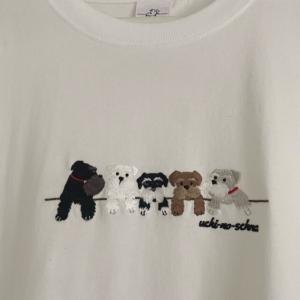 シュナウザ―雑貨 tシャツ かわいい5匹のシュ...の詳細画像2