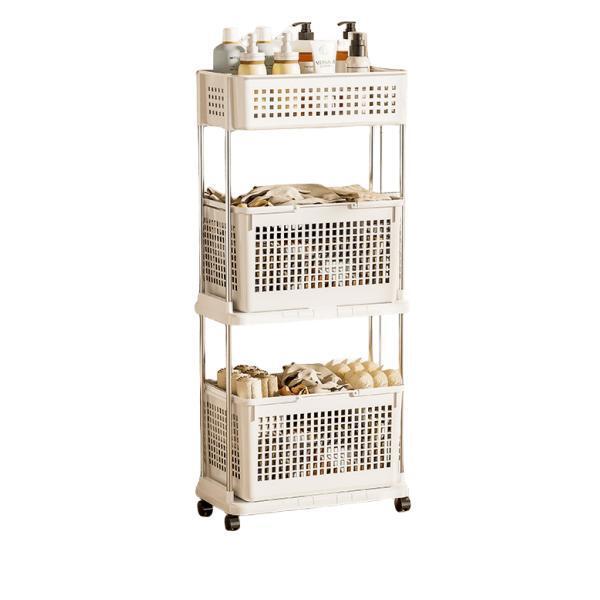 ランドリーバスケット ランドリーワゴン キャスター付き 2段 スリム おしゃれ 収納ラック 3LX2