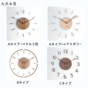 掛け時計 電波時計 壁掛け時計 北欧 くるみ ...の詳細画像2