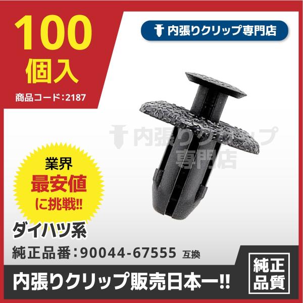 プッシュリベット/内張りクリップ ダイハツ・トヨタ系など 純正品番：90044-67555 バンパー...