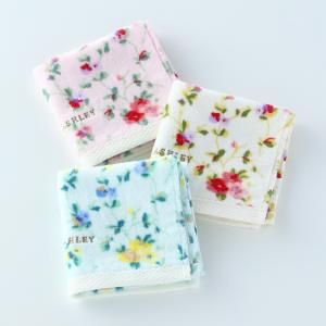 【UCHINO公式店】ウチノ プライオリー タオルハンカチ ｜ ローラアシュレイ LAURA ASHLEY 約25×25cm 花柄 ナチュラル 柔らか