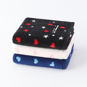SALE agnes b. アニエスベー abシュシュ フェイスタオル 約34×75cm 綿100% ふんわり やわらか ラメ ハート 星型 ウチノ UCHINO ウチノタオル