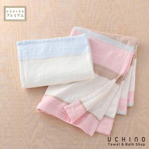 ガーゼケット UCHINO マシュマロガーゼ ビッグボーダースロー 約140×100cm ブランケット 大判 ひざ掛け シーツ  ウチノタオル スローケット 内野タオル｜uchino