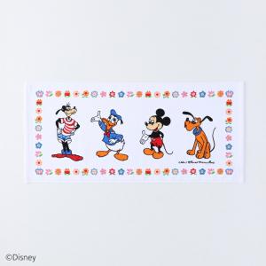 Disney(ディズニー) ミッキーアンリミテッド 70'S復刻ディズニー フェイスタオル 約34×75cm 綿100% レトロ 可愛い アート ミッキー ドナルド｜uchino