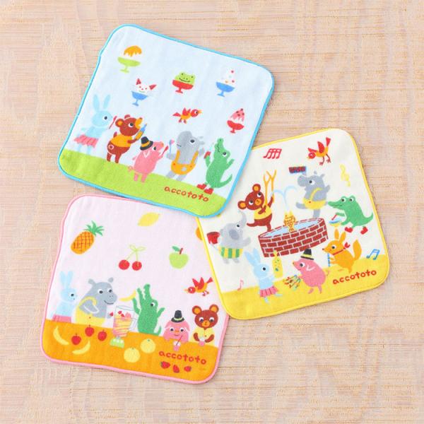 (SALE) accototo ポポくんとなかまたち タオルハンカチ UCHINO ハンドタオル ハ...