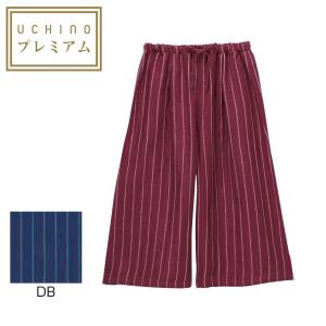 (SALE)スカーチョ ルームウェア レディース おしゃれ マシュマロガーゼ ピンストライプ M/L 内野タオル UCHINO ウチノ