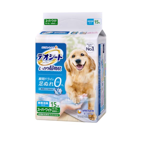 ユニ・チャーム デオシート しっかり超吸収 無香消臭タイプ スーパーワイド 15枚×4袋セット