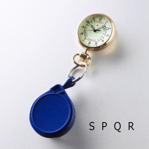 新バージョン：SPQR＜ナースウォッチ＞ イエローゴールドIP のびのびリールストラップ＋ショートストラップ
