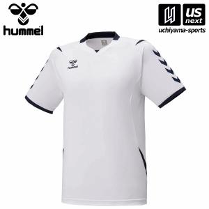 ヒュンメル HAG3018 ゲームシャツ (1071)ホワイト×インディゴネイビー 2024年春夏継続モデル [M便 1/1][取り寄せ][自社]｜uchiyama-sports