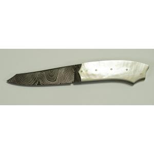 【通販限定】ギベオン&ダマスカス鋼 ナイフ マザーオブパール　Gibeon meteorite　鉄隕石　Paper knife