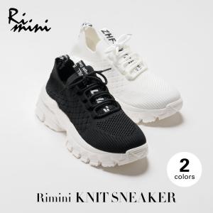 スニーカー 厚底 靴 Rimini リミニ 軽量 ニット スニーカー シューズ ローカット 履きやすい きれいめ ストレッチ メッシュ 春 夏 秋 レディース｜ucloset