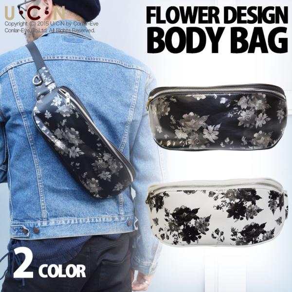 フラワー デザイン ボディバッグ