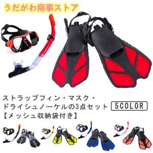 メンズ 大人用 ドライシュノーケル シュノーケル マスク 足ひれ 