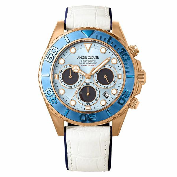 TCD45PBU-WH ANGEL CLOVER エンジェルクローバー ソーラー電池　クロノグラフ ...