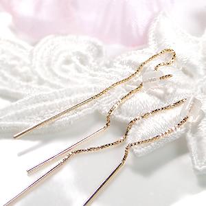 （pe198348）K18YG シンプル アメリカン ピアス　80mm　かわいい 人気 おすすめ 地...