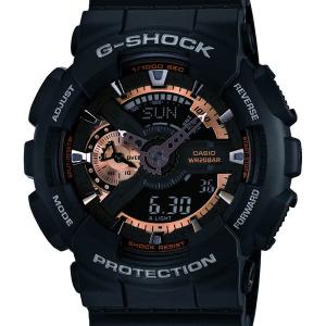 GA-110RG-1AJF CASIO  カシオ G-SHOCK ジーショック 送料無料  プレゼント アスレジャー ブラックローズゴールド 黒 デジアナ｜udetokei-watch