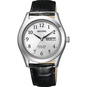 KM1-211-10 CITIZEN シチズン REGUNO レグノ ソーラーテック 黒 革 メンズ 腕時計 国内正規品｜udetokei-watch