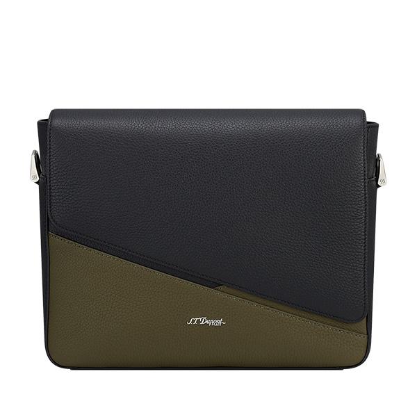 181444 S.T.DUPONT エス・テー・デュポン  メッセンジャーバッグ ブラック カーキ ...